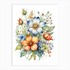 Watercolor Flowers 26 Art Print