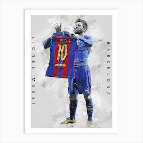 Lionel Messi Fc Barcelona Drawing Art Print