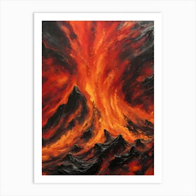 Volcano On Fire Art Print