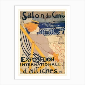 Salon De Cent, Vintage French Exhibition Poster, Toulouse Lautrec Art Print