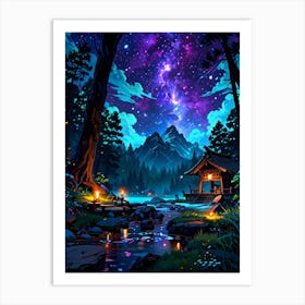 Night In The Forest 4 Art Print