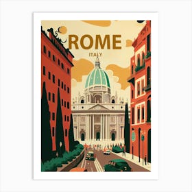 Rome Italy Retro Art Print