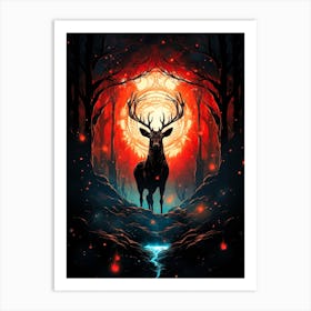 Deer In The Forest 1 Art Print