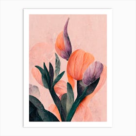 Tangelo Tulips No 2 Art Print