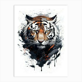 Aesthetic Abstract Watercolor Tiger Art Print