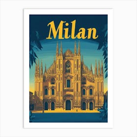 Aihrgdesign A Vintage Travel Poster Of Milan 1 Art Print