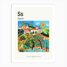 Kids Travel Alphabet  Spain 1 Art Print