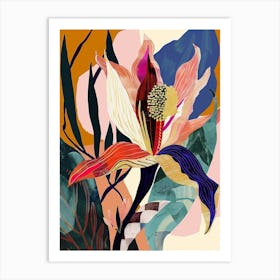 Colourful Flower Illustration Moonflower 1 Art Print