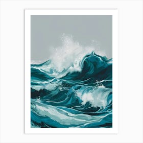 Ocean Waves Canvas Print 1 Art Print