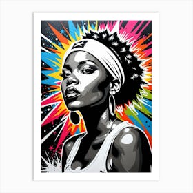 Graffiti Mural Of Beautiful Hip Hop Girl 15 Art Print