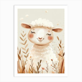 Cute Sheep In The Meadow Art Print