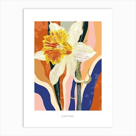 Colourful Flower Illustration Poster Daffodil 1 Art Print