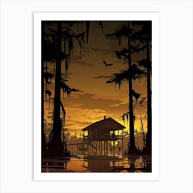 Sunset In The Swamp Art Print