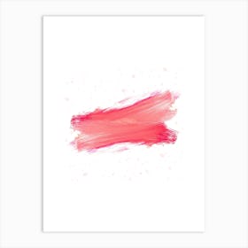 Pink Brush Stroke On White Background Art Print