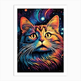 Cosmic Purrplexion, Psychedelic Cats series Art Print