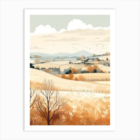 The Cotswolds England 3 Hiking Trail Landscape Art Print