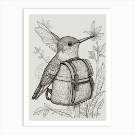 Hummingbird With Backpack 4 Art Print