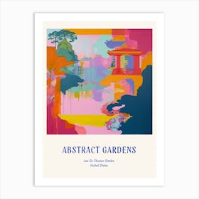 Colourful Gardens Lan Su Chinese Garden Usa 3 Blue Poster Art Print