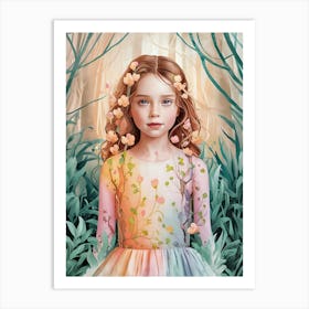 Girl In The Forest 1 Art Print