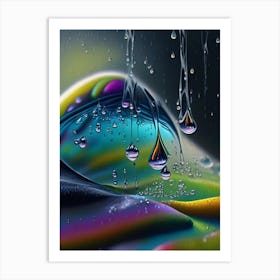 Water Droplets Waterscape Crayon 2 Art Print