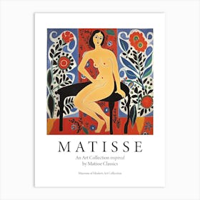 Floral Woman Pose, The Matisse Inspired Art Collection Poster Art Print
