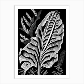 Hart S Tongue Fern Linocut Art Print