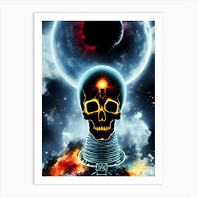 Skull And Moon Art Print