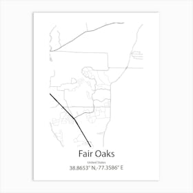 Fair Oaks Ranch,United States Minimalist Map 1 Art Print