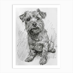 Norfolk Terrier Dog Line Sketch 1 Art Print