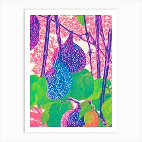 Fig Risograph Retro Poster Fruit Art Print