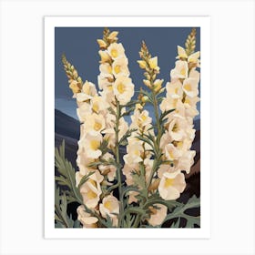 Delphinium 2 Flower Painting Art Print