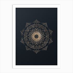 Abstract Geometric Gold Glyph on Dark Teal n.0194 Art Print