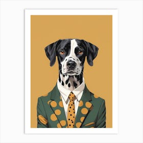 Dalmatian Dog Portrait In A Suit (7) Art Print