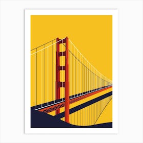 Golden Gate Bridge Yellow Art Print