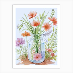 Flowers In A Jar 2 Art Print