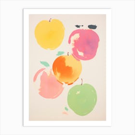 Colorful Apples. Gouache Painting Kitchen  Art Print