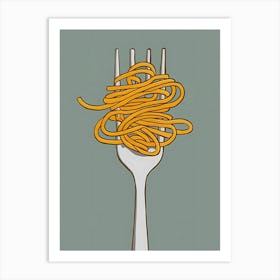 Fork With Spaghetti In Matisse Painting Style Art Print