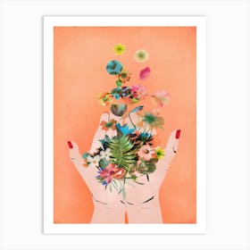 Fridas Hands (Peach) Art Print