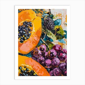 Papaya And Grapes Art Print