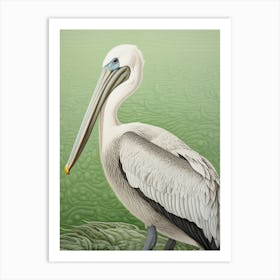 Ohara Koson Inspired Bird Painting Brown Pelican 4 Art Print