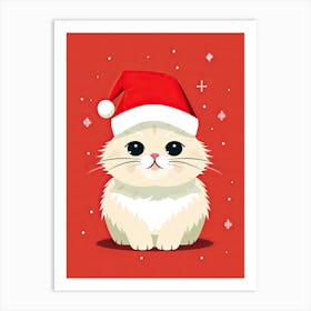 Santa Cat 2 Art Print