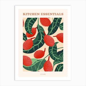 Lychee Fruit Pattern Poster 1 Art Print