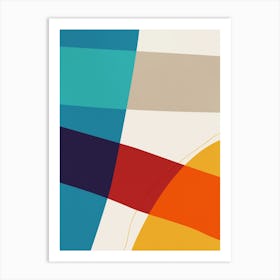 Bold Abstract Red Blue Yellow C3 Art Print