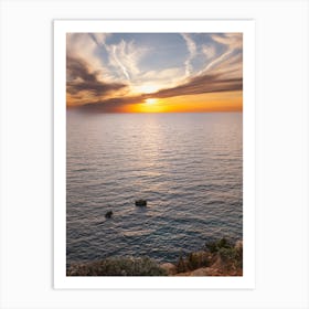 Sunset on the sea in Malta Art Print