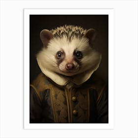 Vintage Portrait Of A Tanezumi Raccoon Wearing A Crown 3 Art Print