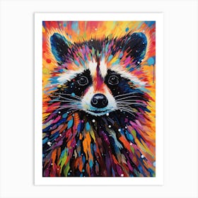 A Bahamian Raccoon Vibrant Paint Splash 1 Art Print