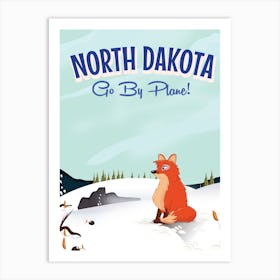 North Dakota Go By Plane Art Print