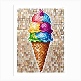 Mosaic Ice Cream Cone Art Print