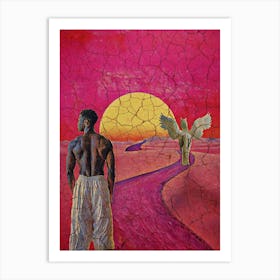 Man On A Road Art Print