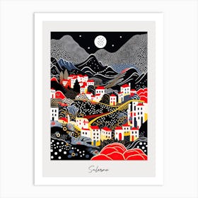 Poster Of Salerno, Italy, Illustration In The Style Of Pop Art 2 Art Print